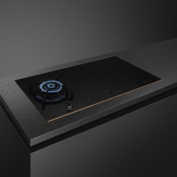 Smeg PM6954R 90cm Dolce Stil Novo Mixed Fuel Auto Vent 2.0 Hob with Copper on 2