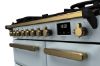Rangemaster 18036 Estel Deluxe 90 Dual Fuel Range Cooker in Misty Blue with Antique Brass Trim - ESDL90DFPMSB/AB1_controls