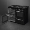 Smeg CX113GMBL 110cm Concert Dual Fuel Triple Cavity Range Cooker open 2