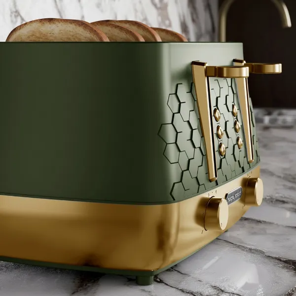 Morphy Richards 243022 Cassini 4-Slice Toaster Olivine - Green_side