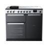 Rangemaster Edge Deluxe 100 Induction Range Cooker in Black Glass with Chrome Trim - EDDL100EIGBLK/CM1_main