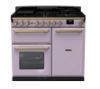 Rangemaster 18233 Estel Deluxe 100 Dual Fuel Range Cooker in Heather with Antique Brass Trim - ESDL100DFPHTH/AB1_main