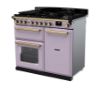 Rangemaster 18233 Estel Deluxe 100 Dual Fuel Range Cooker in Heather with Antique Brass Trim - ESDL100DFPHTH/AB1_angled
