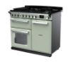 Rangemaster 15085 Estel Deluxe 100 Dual Fuel Range Cooker in Mint with Chrome Trim - ESDL100DFPMNT/CM1_angled