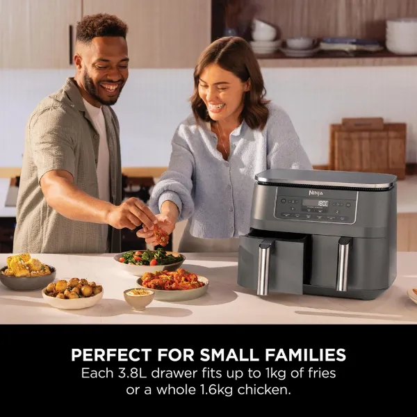 Ninja DZ300UK 7.6 litre 6-in-1 Dual Zone Air Fryer - Gun Metal Grey_small families