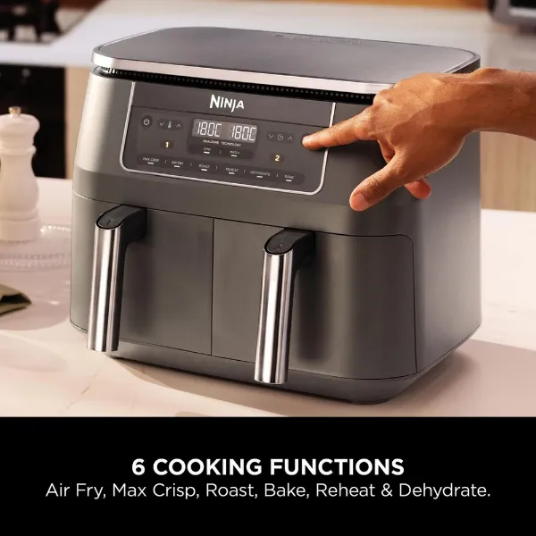 Ninja DZ300UK 7.6 litre 6-in-1 Dual Zone Air Fryer - Gun Metal Grey_4 cooking functions