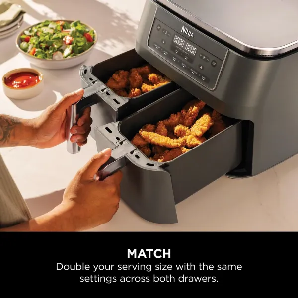 Ninja DZ300UK 7.6 litre 6-in-1 Dual Zone Air Fryer - Gun Metal Grey_match
