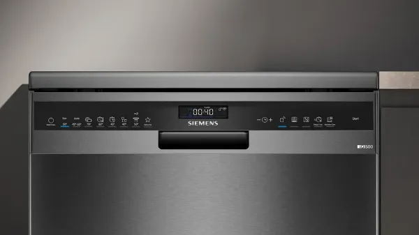 Siemens SN25EC13CE iQ500 60cm Freestanding Dishwasher in Brushed Black Steel Anti-fingerprint_controls