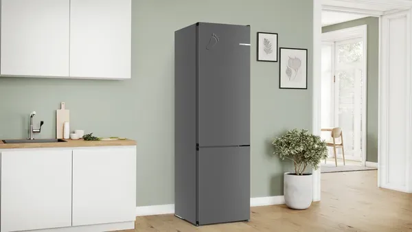 Bosch KGN39OCAFG Series 4, Free-standing fridge-freezer with freezer at bottom, 203 x 60 cm, Cast Iron, Green Collection, Total No Frost main 2