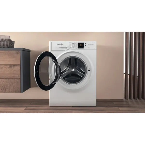 Hotpoint NSWF846WUK AntiStain WASHING MACHINE 8KG - White - A open 2