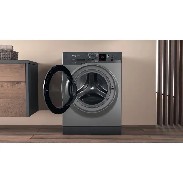 Hotpoint NSWF946GGUK AntiStain WASHING MACHINE 9KG - Graphite - A open 2