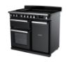 Rangemaster 15112 Estel Deluxe 100 Induction Range Cooker in Gloss Black with Chrome Trim - ESDL100EIPGBL/CM1_angled view