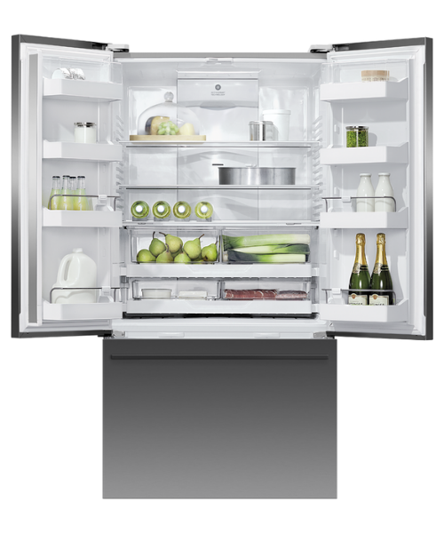 Fisher & Paykel RF540ADUB7 Fridge Freezer French Door 900mm Designer Handle_open