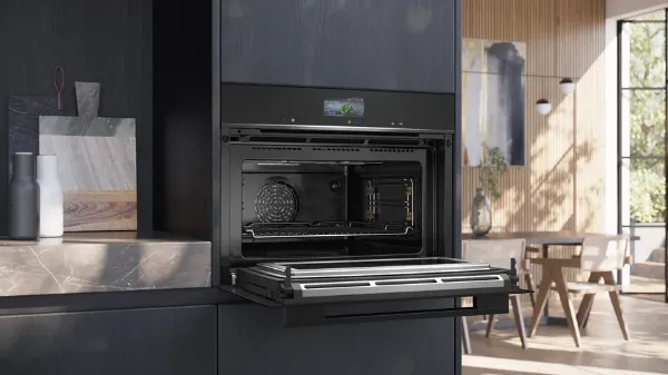 Picture of Siemens CM776G1B1B 60cm Built-in Compact Oven with Microwave Function in Black