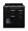 Rangemaster 14150 Classic 90 Dual Fuel Range Cooker in  Gloss Black with  Chrome Trim   - CL90DFPGBL/CM1
