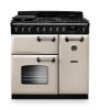 Rangemaster 14541 Classic Deluxe 90 Dual Fuel Range Cooker in Pale Cream with Chrome Trim - CLDL90DFPPCR/CM1