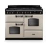 Rangemaster 14711 Classic Deluxe OC 110 Dual Fuel Range Cooker in Pale Cream with Chrome Trim - CLDLO110DFPPCR/CM1