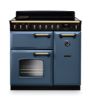 Rangemaster 18279 Classic Deluxe 90 Induction Range Cooker in Stone Blue with Antique Brass Trim - CLDL90EIPSTB/AB1