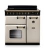 Rangemaster 18280 Classic Deluxe 90 Induction Range Cooker in Pale Cream with Antique Brass Trim - CLDL90EIPPCR/AB1