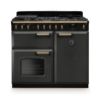 Rangemaster 18297 Classic Deluxe 100 Dual Fuel Range Cooker in Slate with Antique Brass Trim - CLDL100DFPSLT/AB1