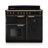 Rangemaster 18310 Classic Deluxe 100 Induction Range Cooker in Charcoal Black with Antique Brass Trim - CLDL100EIPCBL/AB1