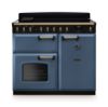 Rangemaster 18313 Classic Deluxe 100 Induction Range Cooker in Stone Blue with Antique Brass Trim - CLDL100EIPSTB/AB1