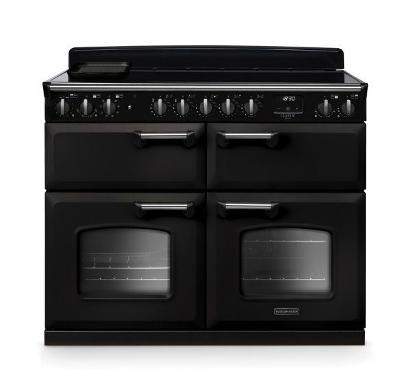 Rangemaster 14926 Classic Deluxe BC 110 Induction Range Cooker with Slow Cook Oven in Charcoal Black with Chrome Trim - CLDLB110EIPCBL/CM1