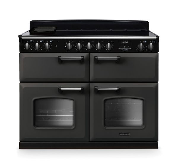 Rangemaster 14927 Classic Deluxe BC 110 Induction Range Cooker with Slow Cook Oven in Slate with Chrome Trim - CLDLB110EIPSLT/CM1
