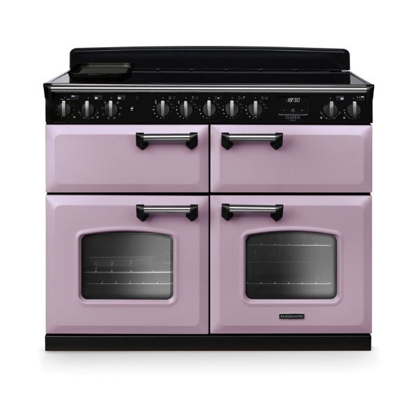 Rangemaster 17837 Classic Deluxe BC 110 Induction Range Cooker with Slow Cook Oven in Heather with Chrome Trim - CLDLB110EIPHTH/CM1