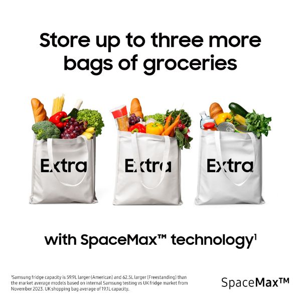 Samsung RB34C632EWW/EU 59.5cm 60/40 SpaceMax™ Frost Free Fridge Freezer - White_spacemax technology