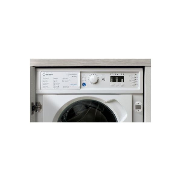 Indesit BI WDIL 861485 UK Push&Go 8/6kg Integrated Washer Dryer controls