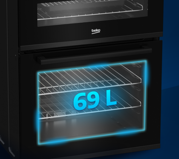 Beko BDI6C65 60 cm Double Oven Electric Cooker with Induction Hob – Black