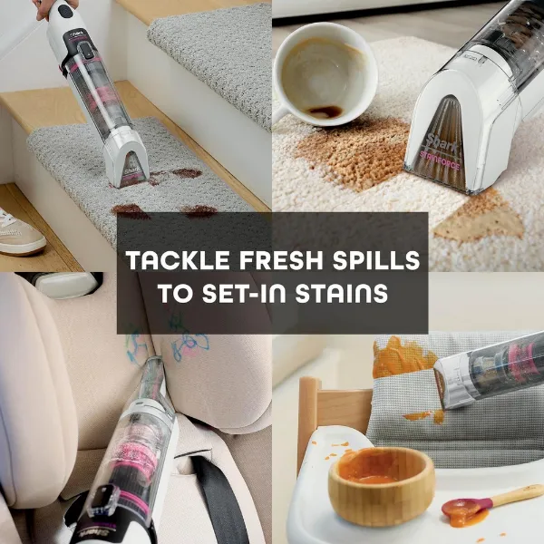 Shark HX100UKT Shark StainForce Cordless Stain-Destroying Spot Cleaner - White_tackle fresh spills 