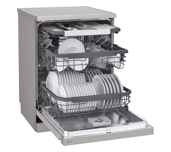 LG DF355FP 14 Place Setting QuadWash™ Freestanding Dishwasher in Silver_full