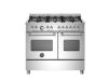 Bertazzoni Master 100cm Dual Fuel Twin Oven Range Cooker in Stainless Steel