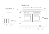 Bertazzoni Master 100cm Dual Fuel Twin Oven Range Cooker in Matt Bianco_Dimensions