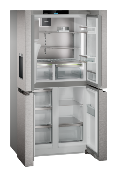 Liebherr MBsddi 9058 Prime BioFresh NoFrost 4-door French Door Fridge Freezer with Water and Ice Cube Dispenser_side view interior view empty