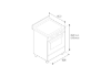 Bertazzoni Master 60cm Dual Fuel Single Oven Range Cooker in Matt Nero_Dimensions