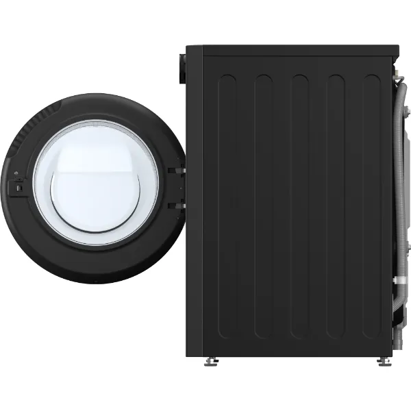LG F4X7013TBB 13kg AI Direct Drive Washing Machine in Black_side view with door open