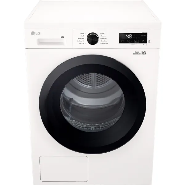 LG RHX1009NWK 9kg DUAL Inverter Heat Pump™ Dryer in White_from above