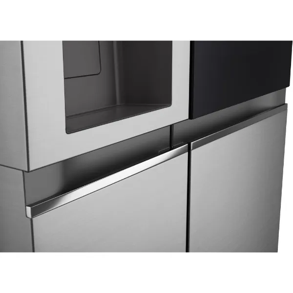 LG GSGV80PYLL 635L InstaView™ Side-By-Side American Style Fridge Freezer in Prime Silver_recessed handles