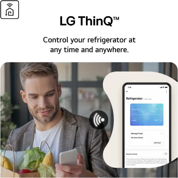 LG GSGV80PYLL 635L InstaView™ Side-By-Side American Style Fridge Freezer in Prime Silver_lg thinq