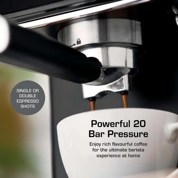Swan SK22113BLK Espresso Coffee Machine - Black_powerful 20 bar pressure