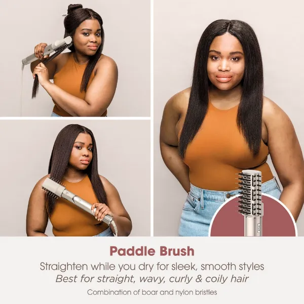 Shark HD436SLUK FlexStyle Air Styler & Hair Dryer for Straight & Wavy Hair - 4 Attachments - Stone_paddle brush