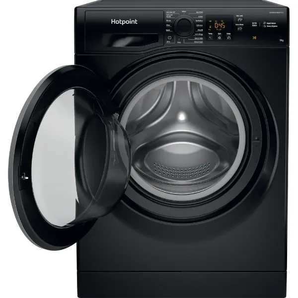 Hotpoint NSWF946BSUK Freestanding AntiStain 9kg Washing Machine in Black_Open