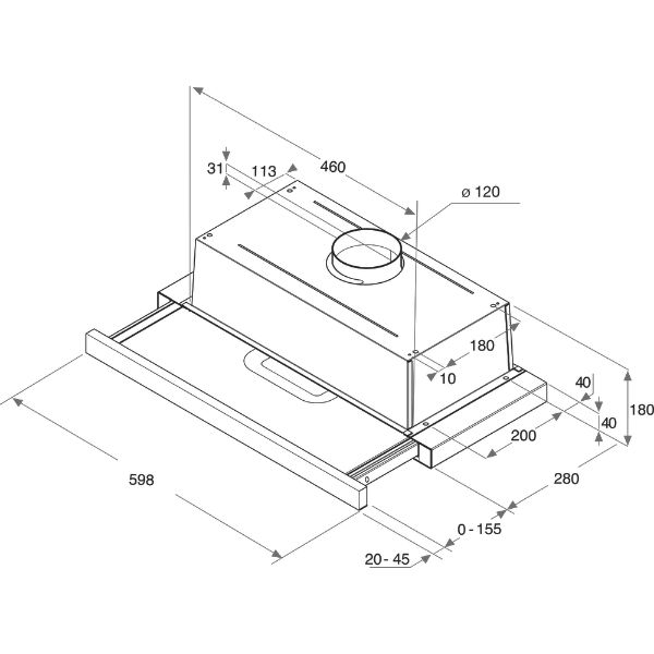 Hotpoint Hotpoint First Edition HSFX Cooker Hood in Stainless Steel_Diagram