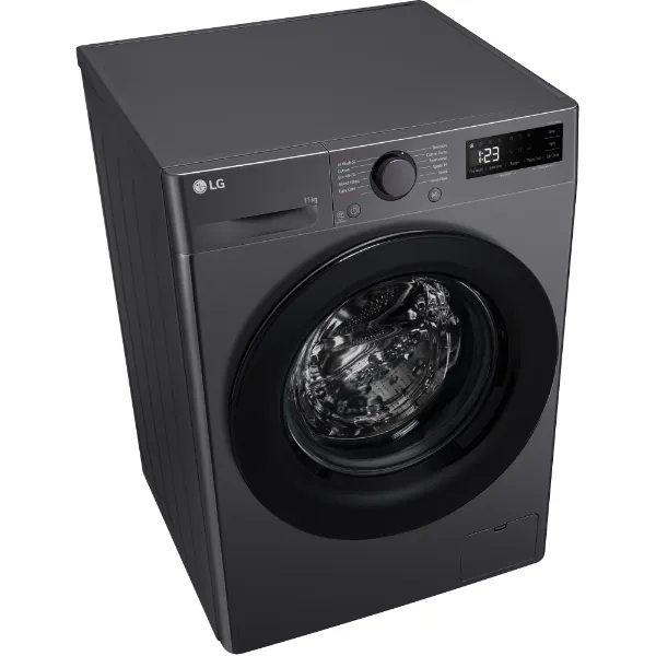 LG F4Y511GBLN1 11kg AI Direct Drive Washing Machine in Slate Grey_angled