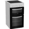 Indesit ITE5VMW 50cm Electric Twin Cooker with Ceramic Hob - White