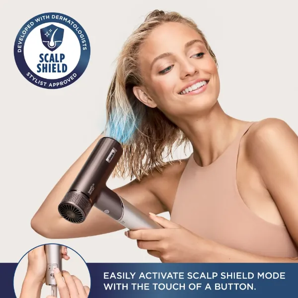Shark HD542UK SpeedStyle Pro FLEX 4-in-1 High-Velocity Hair Dryer System - Mocha Silver_scalp shield mode