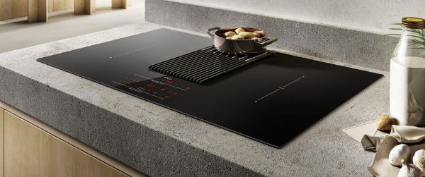 Elica NikolaTesla NT-LIBRA-EVO-BL 80cm Wide Venting Hob in Black_from above
